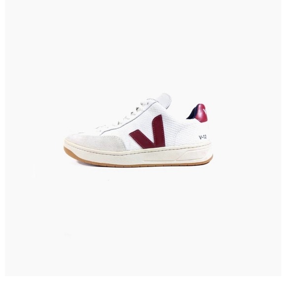 Veja V-12 B-Mesh Marsala White 'Lovely' Sneakers Womens Size: 5
